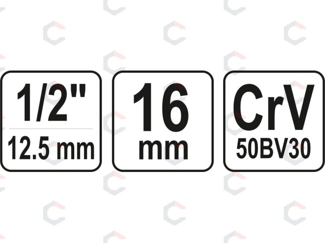 Galvutė žvakėms šešiakampė | 12,5 mm (1/2") | 16 mm (YT-12531) 2