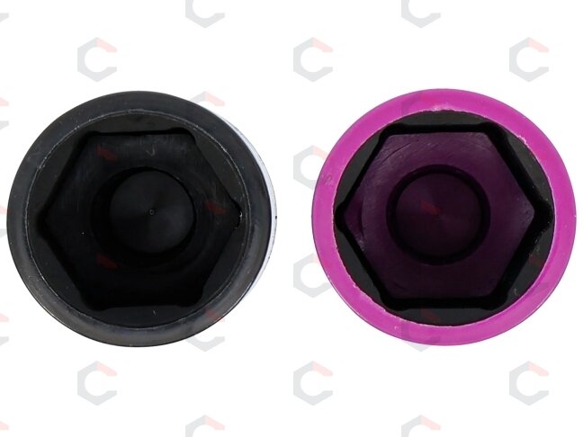 Galvutės smūginės ilgos plonasienės | su plastikine apsauga | 12,5 mm (1/2") | 20.5 + 21.5 mm | 2 vnt (7329) 1