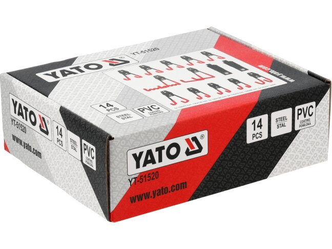 Garažo sieninių kablių rinkinys YATO, 14 dalių (YT-51520) 2 Garažo sieninių kablių rinkinys YATO, 14 dalių (YT-51520) 2