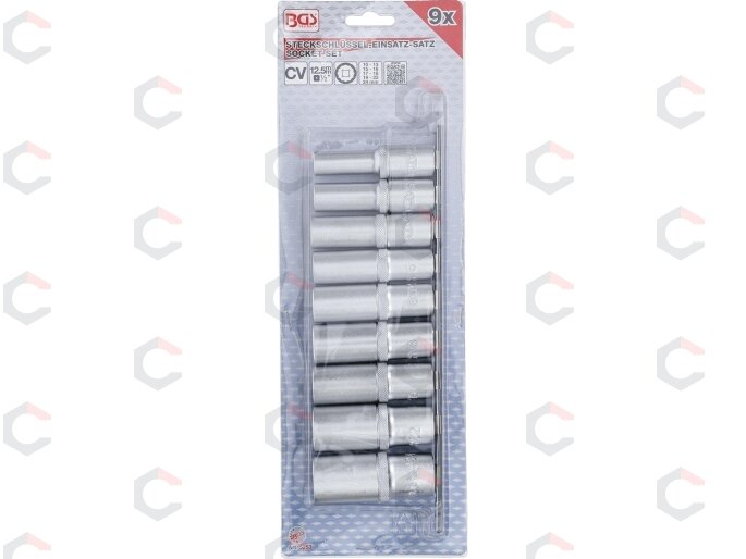 Galvučių rinkinys 12 kampų, ilgos | 12,5 mm (1/2") | 10 - 24 mm | 9 vnt. (5253) 3