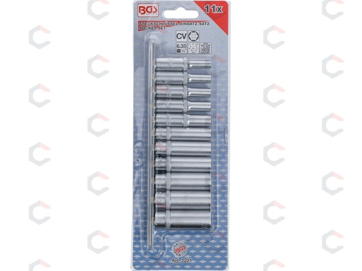 Galvučių rinkinys, 6-kampės, ilgos | 6.3 mm (1/4") | 4 - 13 mm | 13 vnt. (2221) 3 Galvučių rinkinys, 6-kampės, ilgos | 6.3 mm (1/4") | 4 - 13 mm | 13 vnt. (2221) 3