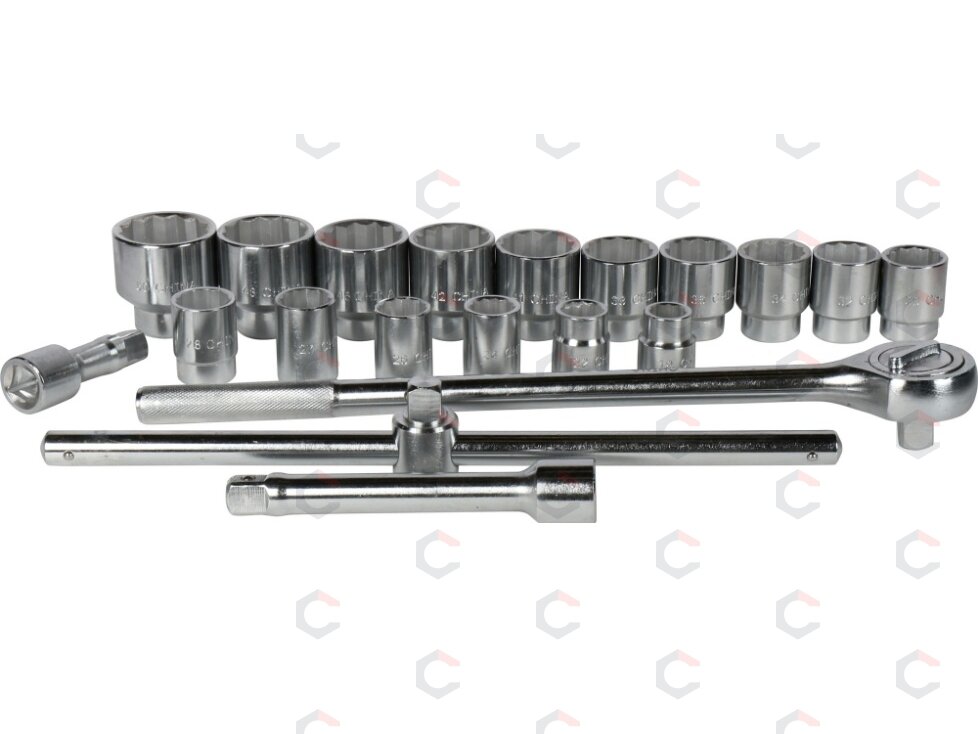Profesionalus 12-kampių galvučių rinkinys | 20 mm (3/4") | 21 vnt. (ES-4228) 2