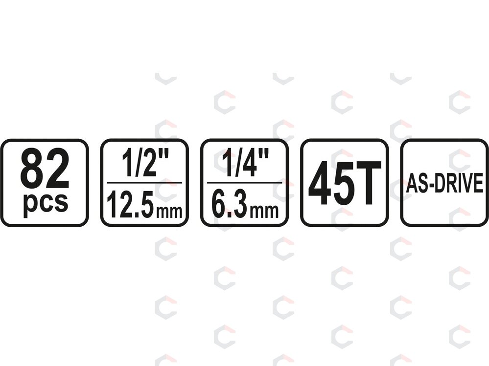 Galvučių ir raktų rinkinys | 1/4" + 1/2" | 82 vnt. (58689) 4