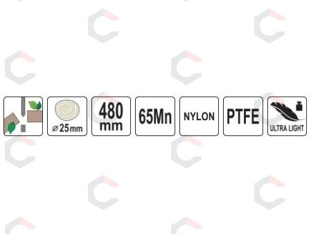 Dvirankės genėjimo žirklės atraminio tipo, nailoninėmis rankenomis 480 mm (YT-88307) 8 Dvirankės genėjimo žirklės atraminio tipo, nailoninėmis rankenomis 480 mm (YT-88307) 8