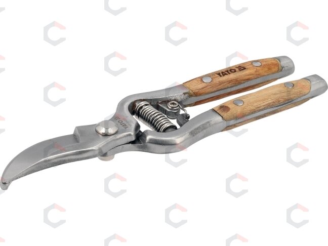 Genėjimo žirklės žirklinio tipo, kaltos 210 mm, medinėmis rankenomis (YT-88053) 3 Genėjimo žirklės žirklinio tipo, kaltos 210 mm, medinėmis rankenomis (YT-88053) 3