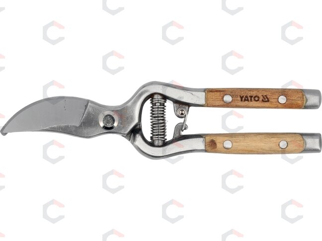 Genėjimo žirklės žirklinio tipo, kaltos 210 mm, medinėmis rankenomis (YT-88053) Genėjimo žirklės žirklinio tipo, kaltos 210 mm, medinėmis rankenomis (YT-88053)