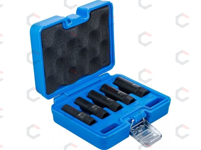Gilus spiralinio profilio galvučių ir varžtų ištraukiklių rinkinys | 10 mm (3/8") | 10–16 mm | 5 vnt. (74568)