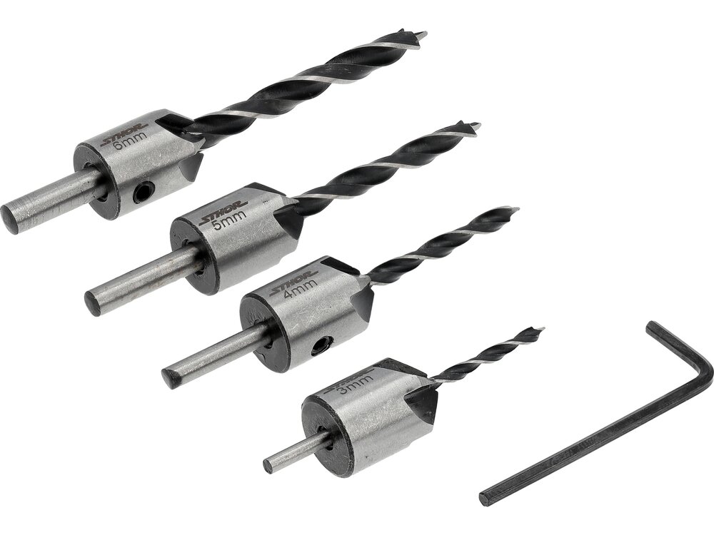 Grąžtų su įgilintuvais rinkinys medienai Sthor | 3–6 mm | HSS 4241 | 5 vnt. (22720) 1 Grąžtų su įgilintuvais rinkinys medienai Sthor | 3–6 mm | HSS 4241 | 5 vnt. (22720) 1