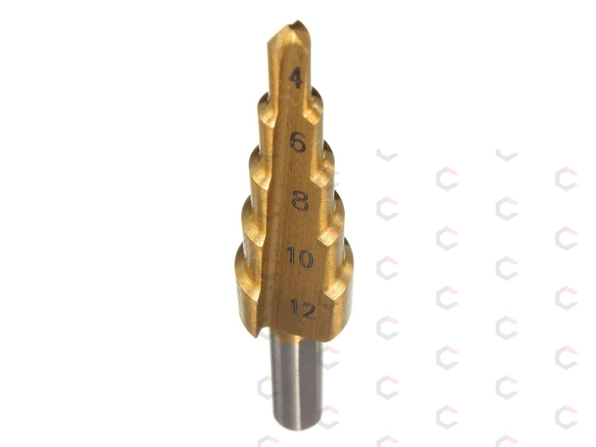Pakopinių grąžtų rinkinys | titano danga | 4–32 mm | 3 vnt. (EB-4345) 5 Pakopinių grąžtų rinkinys | titano danga | 4–32 mm | 3 vnt. (EB-4345) 5