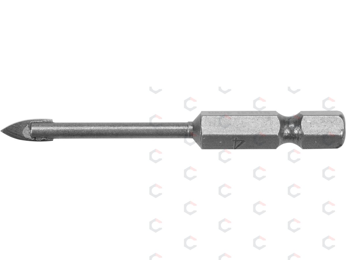 Grąžtas stiklui ir keramikai | 6.3 mm (1/4") galu | 4 mm (21701) Grąžtas stiklui ir keramikai | 6.3 mm (1/4") galu | 4 mm (21701)