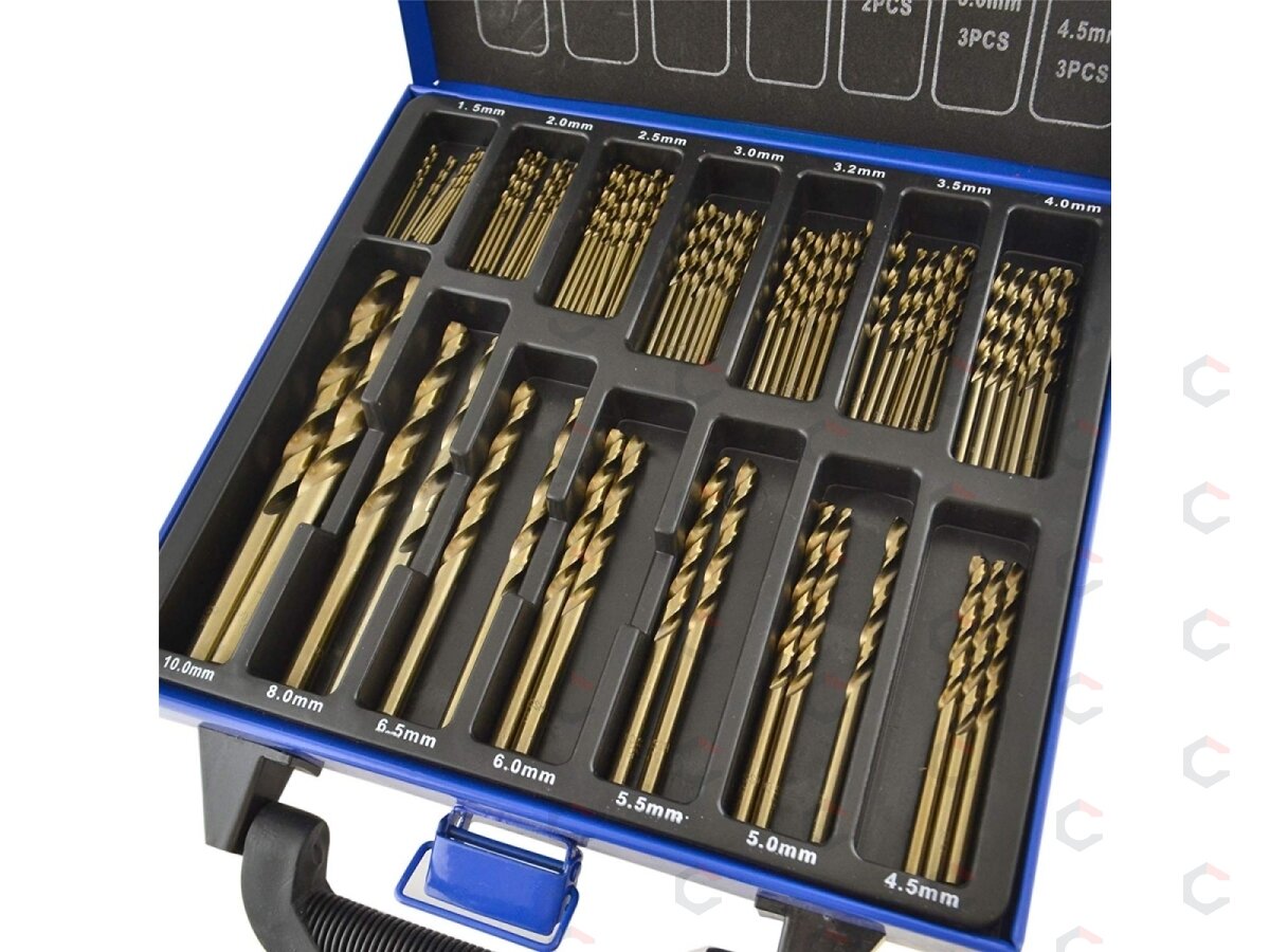 Grąžtų metalui komplektas | (HSS-Co / Inox ) Cobalt M35 | kobalto lydinys | 1.5 - 10 mm | 99 vnt. (DR397) 1 Grąžtų metalui komplektas | (HSS-Co / Inox ) Cobalt M35 | kobalto lydinys | 1.5 - 10 mm | 99 vnt. (DR397) 1