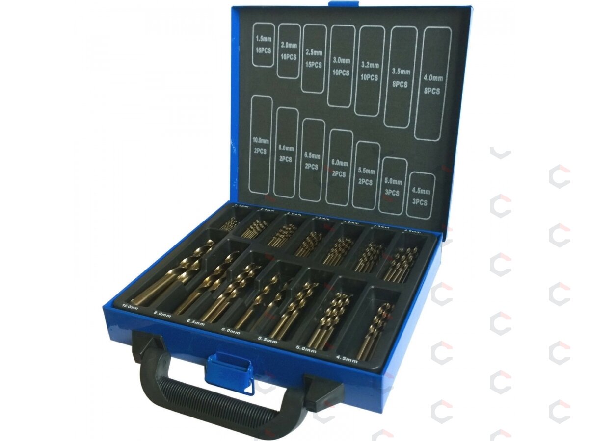 Grąžtų metalui komplektas | (HSS-Co / Inox ) Cobalt M35 | kobalto lydinys | 1.5 - 10 mm | 99 vnt. (DR397) 3 Grąžtų metalui komplektas | (HSS-Co / Inox ) Cobalt M35 | kobalto lydinys | 1.5 - 10 mm | 99 vnt. (DR397) 3