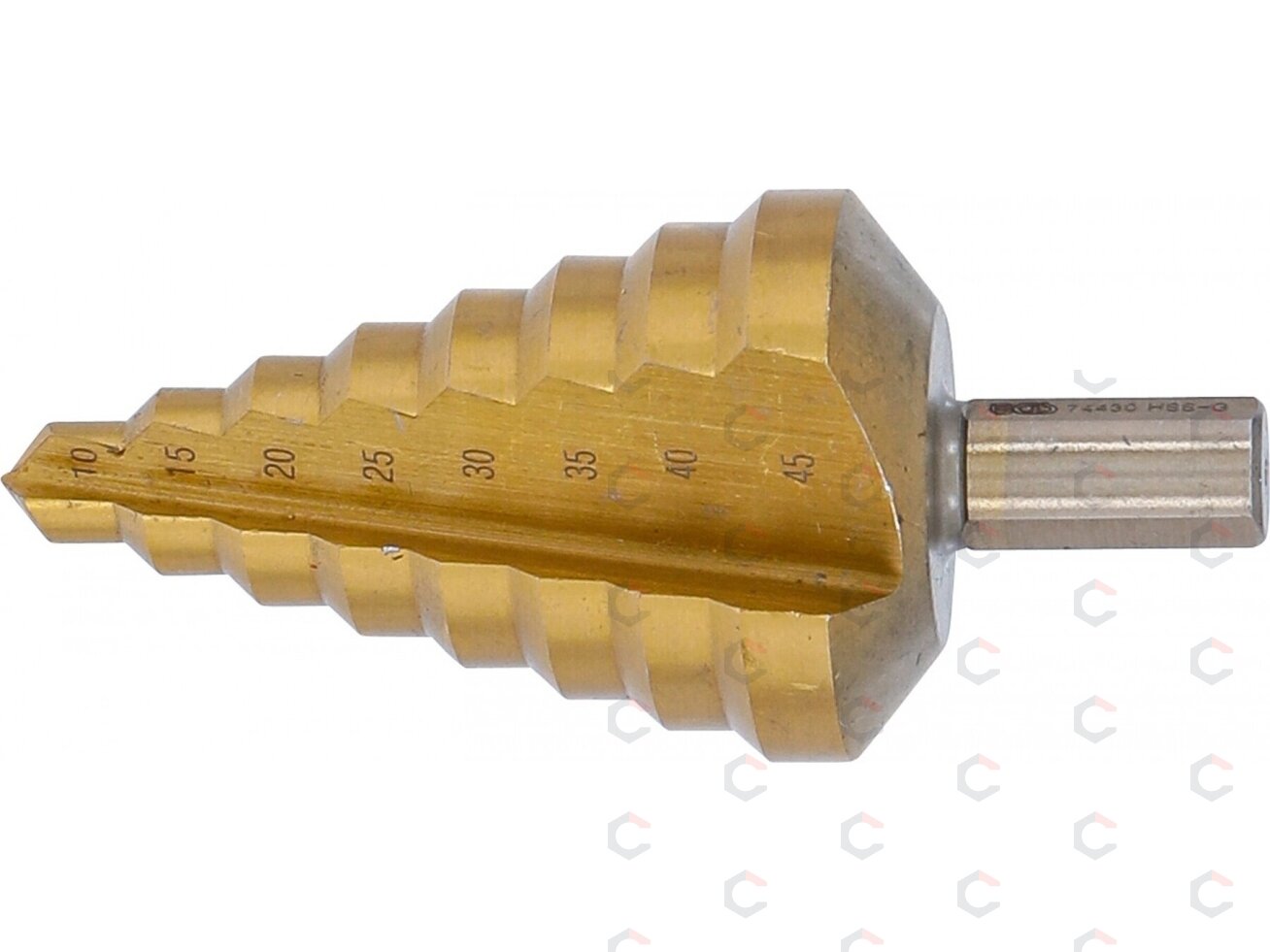 Grąžtas pakopinis | titano nitridas | Ø 10–45 mm (74430B) 3 Grąžtas pakopinis | titano nitridas | Ø 10–45 mm (74430B) 3