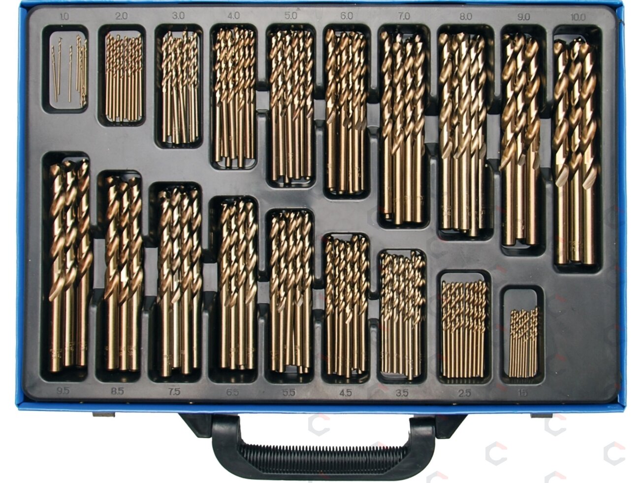 Grąžtų metalui komplektas HSS | kobalto lydinys | 1 - 10 mm | 170 vnt. (2000) 7