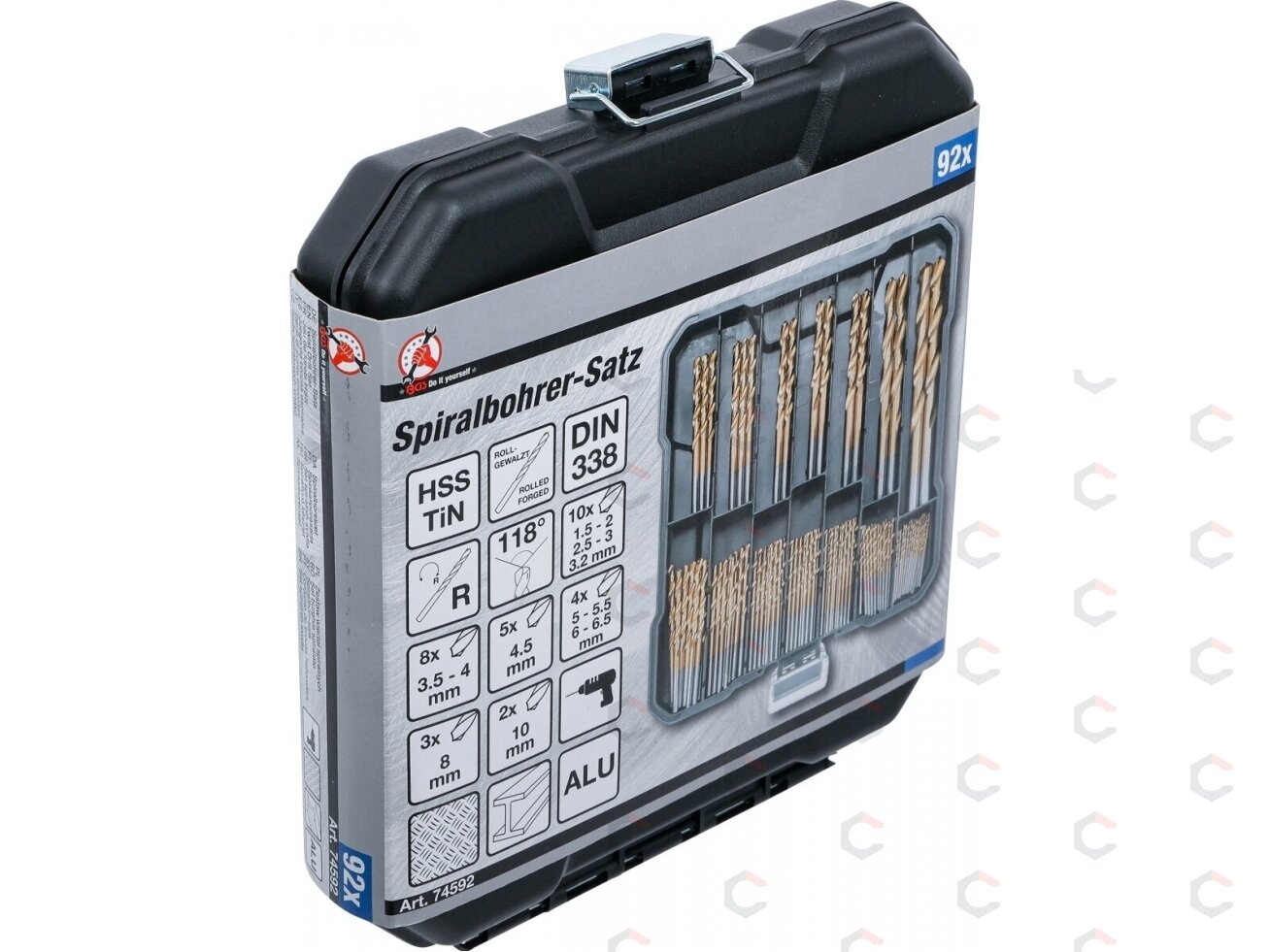 Grąžtų metalui rinkinys | HSS | 1,5 - 10 mm | 92 vnt. (74592) 5 Grąžtų metalui rinkinys | HSS | 1,5 - 10 mm | 92 vnt. (74592) 5