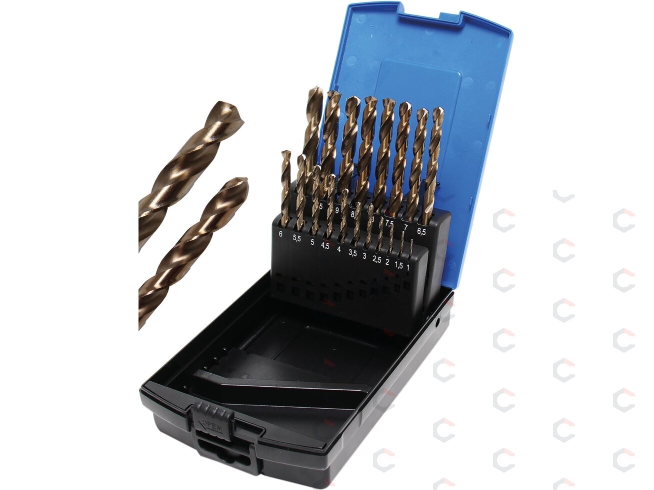 Grąžtų rinkinys | HSS-G M35 kobalto plienas | 1 - 10 mm | 19 vnt. (9297) 6 Grąžtų rinkinys | HSS-G M35 kobalto plienas | 1 - 10 mm | 19 vnt. (9297) 6