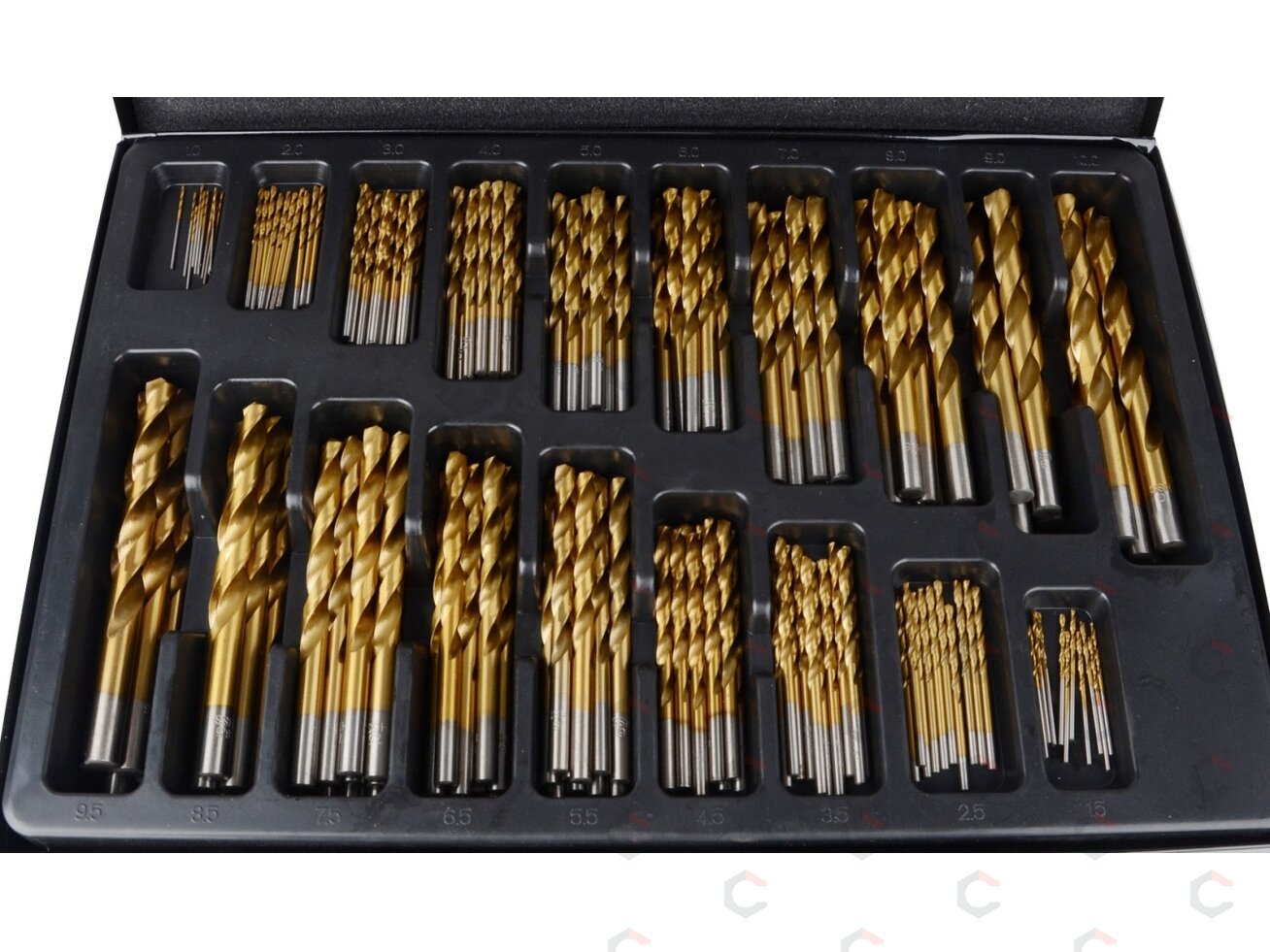 Grąžtų rinkinys HSS | titano nitridas | 1 - 10 mm | 170 vnt. (1994V) 1 Grąžtų rinkinys HSS | titano nitridas | 1 - 10 mm | 170 vnt. (1994V) 1