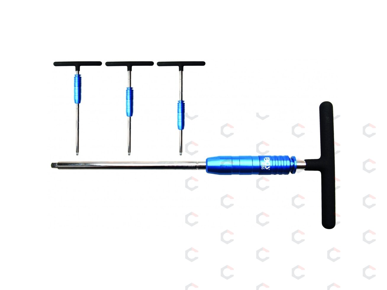 Greito atsukimo/apsisukimo T formos rankena galvutėms 1/4", 310 mm (8755) Greito atsukimo/apsisukimo T formos rankena galvutėms 1/4", 310 mm (8755)