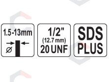 Grąžto griebtuvas be rakto | SDS-Plus adapteris | 1.5–13 mm | 1/2"-20UNF | Yato (YT-820305) 4 Grąžto griebtuvas be rakto | SDS-Plus adapteris | 1.5–13 mm | 1/2"-20UNF | Yato (YT-820305) 4