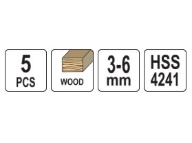 Grąžtų su įgilintuvais rinkinys medienai Sthor | 3–6 mm | HSS 4241 | 5 vnt. (22720) 3 Grąžtų su įgilintuvais rinkinys medienai Sthor | 3–6 mm | HSS 4241 | 5 vnt. (22720) 3