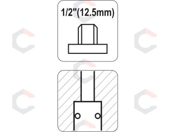 Greita jungtis 1/2" lizdas (išorinis) (YT-2392) 2 Greita jungtis 1/2" lizdas (išorinis) (YT-2392) 2