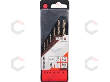 Grąžtų metalui rinkinys | Cobalt-HSS | 2-8 mm | 6 vnt. (YT-41602) 1 Grąžtų metalui rinkinys | Cobalt-HSS | 2-8 mm | 6 vnt. (YT-41602) 1