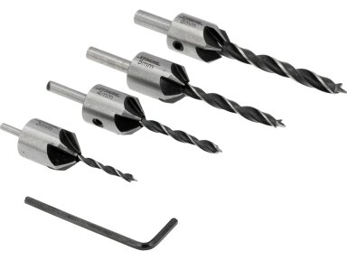Grąžtų su įgilintuvais rinkinys medienai Sthor | 3–6 mm | HSS 4241 | 5 vnt. (22720) Grąžtų su įgilintuvais rinkinys medienai Sthor | 3–6 mm | HSS 4241 | 5 vnt. (22720)