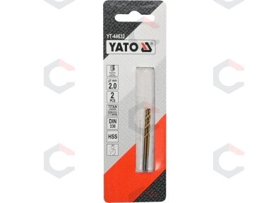 Grąžtas metalui HSS-TIN 2.0 mm, 2vnt. (YT-44632)