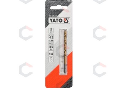 Grąžtas metalui HSS-TIN 4.2 mm (YT-44642)