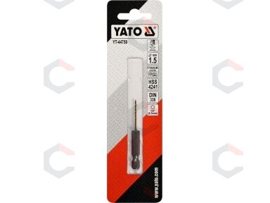 Grąžtas metalui su Hex 6.3 mm (1/4") galu HSS-TiN | 1,5 mm (YT-44750)