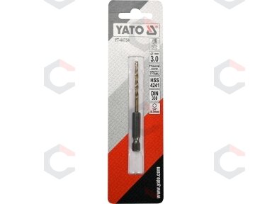 Grąžtas metalui su Hex 6.3 mm (1/4") galu HSS-TiN | 3.0 mm (YT-44754)