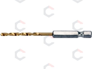 Grąžtas metalui su Hex 6.3 mm (1/4") galu HSS-TiN | 3.5 mm (YT-44756)