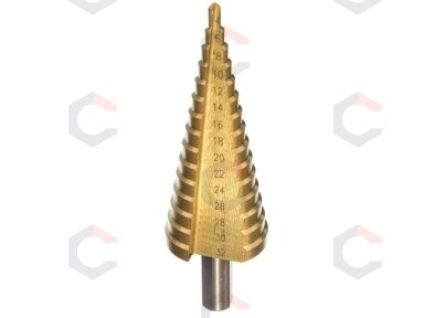 Grąžtas skylės platinimui | pakopinis | Ø 4–30 mm (EB-4340) Grąžtas skylės platinimui | pakopinis | Ø 4–30 mm (EB-4340)