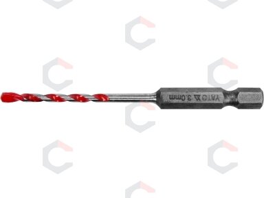 Grąžtas universalus su Hex 6.3 mm (1/4") galu | 3.0 mm (YT-44780)