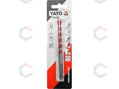 Grąžtas universalus su Hex 6.3 mm (1/4") galu | 8.0 mm (YT-44785) Grąžtas universalus su Hex 6.3 mm (1/4") galu | 8.0 mm (YT-44785)