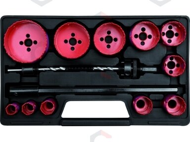 Grąžtų karūnų rinkinys metalui | HSS M3 | 19-76 mm | 15 vnt. (YT-3381) Grąžtų karūnų rinkinys metalui | HSS M3 | 19-76 mm | 15 vnt. (YT-3381)