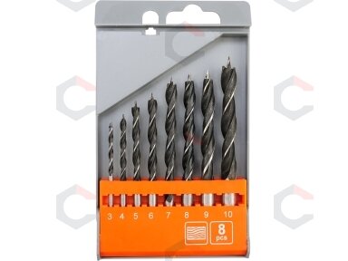 Grąžtų medžiui rinkinys | 3-10 mm | 8 vnt. (22381)