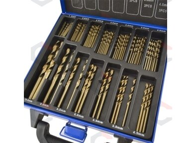 Grąžtų metalui komplektas | (HSS-Co / Inox ) Cobalt M35 | kobalto lydinys | 1.5 - 10 mm | 99 vnt. (DR397) Grąžtų metalui komplektas | (HSS-Co / Inox ) Cobalt M35 | kobalto lydinys | 1.5 - 10 mm | 99 vnt. (DR397)