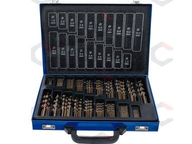 Grąžtų metalui komplektas HSS | kobalto lydinys | 1 - 10 mm | 170 vnt. (2000)