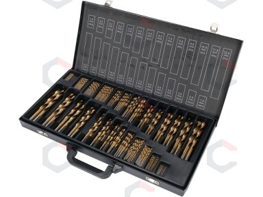 Grąžtų metalui rinkinys | HSS | Ø 1 - 13 mm | 190 vnt. (YT-44677) Grąžtų metalui rinkinys | HSS | Ø 1 - 13 mm | 190 vnt. (YT-44677)