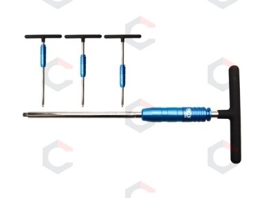 Greito atsukimo/apsisukimo T formos rankena galvutėms 1/4", 310 mm (8755) Greito atsukimo/apsisukimo T formos rankena galvutėms 1/4", 310 mm (8755)