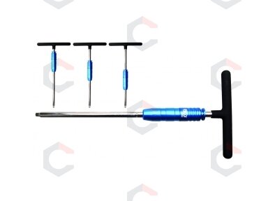 Greito atsukimo/apsisukimo T formos rankena galvutėms 1/4", 310 mm (8755) Greito atsukimo/apsisukimo T formos rankena galvutėms 1/4", 310 mm (8755)