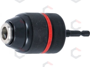 Greito užspaudimo griebtuvas | metalinė versija | 6,3 mm (1/4") antgalis x 20 UNF | 1.5 - 13 mm (74470) Greito užspaudimo griebtuvas | metalinė versija | 6,3 mm (1/4") antgalis x 20 UNF | 1.5 - 13 mm (74470)