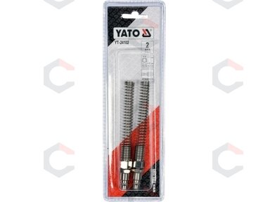 Greitos jungtys žarnai (kištukai) su spyruoklėmis 5x8 mm, 2 vnt. (YT-24102) Greitos jungtys žarnai (kištukai) su spyruoklėmis 5x8 mm, 2 vnt. (YT-24102)