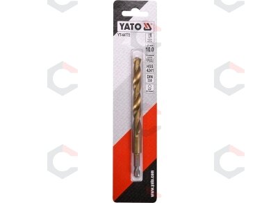 Grąžtas metalui su Hex 6.3 mm (1/4") galu HSS-TiN | 10.0 mm (YT-44772) 2 Grąžtas metalui su Hex 6.3 mm (1/4") galu HSS-TiN | 10.0 mm (YT-44772) 2