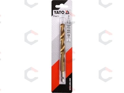 Grąžtas metalui su Hex 6.3 mm (1/4") galu HSS-TiN | 11.0 mm (YT-44773) 3 Grąžtas metalui su Hex 6.3 mm (1/4") galu HSS-TiN | 11.0 mm (YT-44773) 3