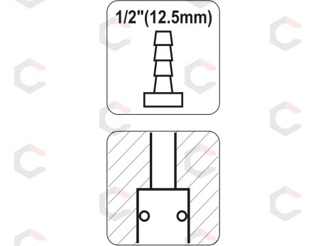 Greita jungtis žarnai 1/2" (12 mm) (YT-2398) 2 Greita jungtis žarnai 1/2" (12 mm) (YT-2398) 2