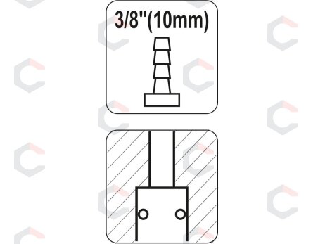 Greita jungtis žarnai 3/8" (10 mm) (YT-2397) 2