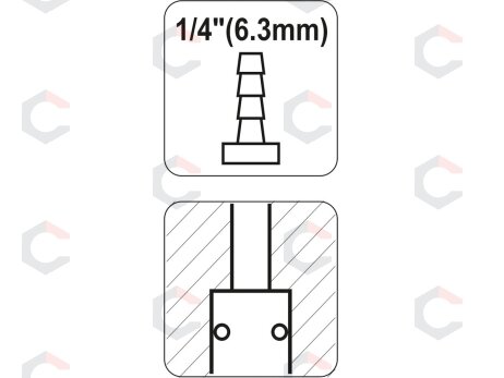 Greita jungtis žarnai lizdas 1/4" (6,3 mm) (YT-2396) 2