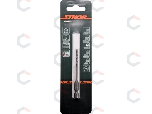 Grąžtas universalus su Hex 6.3 mm (1/4") galu | 3.0 mm (21680) 3 Grąžtas universalus su Hex 6.3 mm (1/4") galu | 3.0 mm (21680) 3